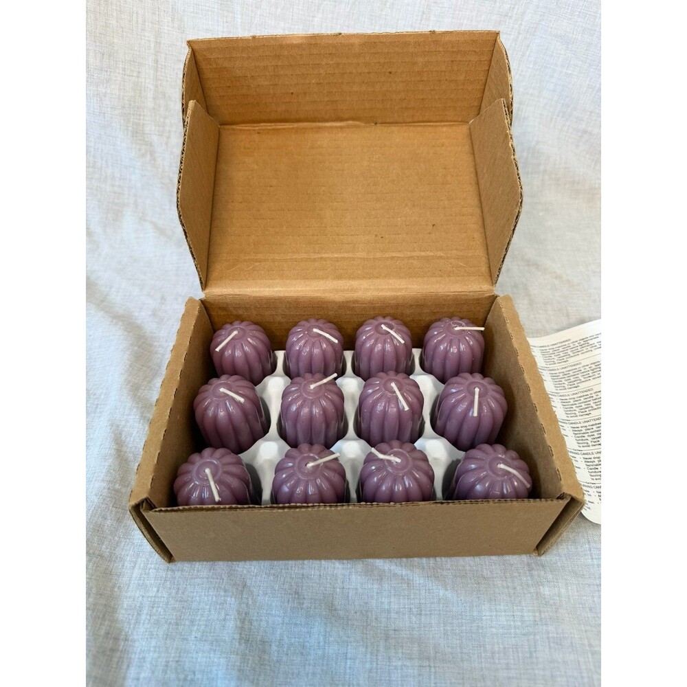 Vintage Home Interiors Mulberry Purple Votive Candles New Box Of 12